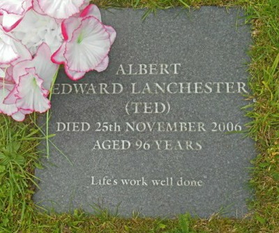 Albert Edward LANCHESTER, 1910 - 2006<br />Bressingham Cemetery